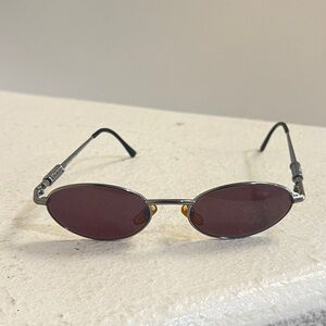 Rare Vintage Gianni Versace silver tone Medusa‎ Oval Sunglasses